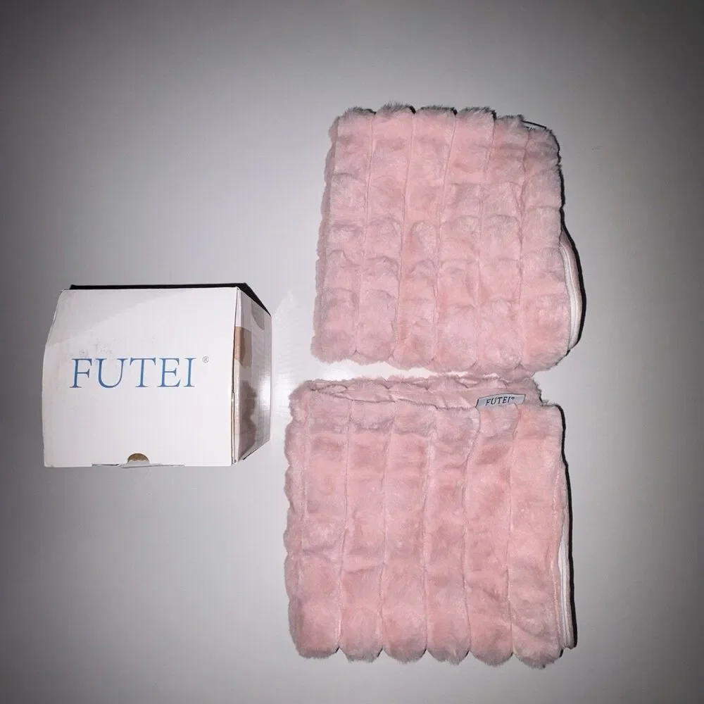 FUTEI Plush Pink Decorative Throw Pillow Covers Set Of 2 Cozy 16 x 16 Fluffy